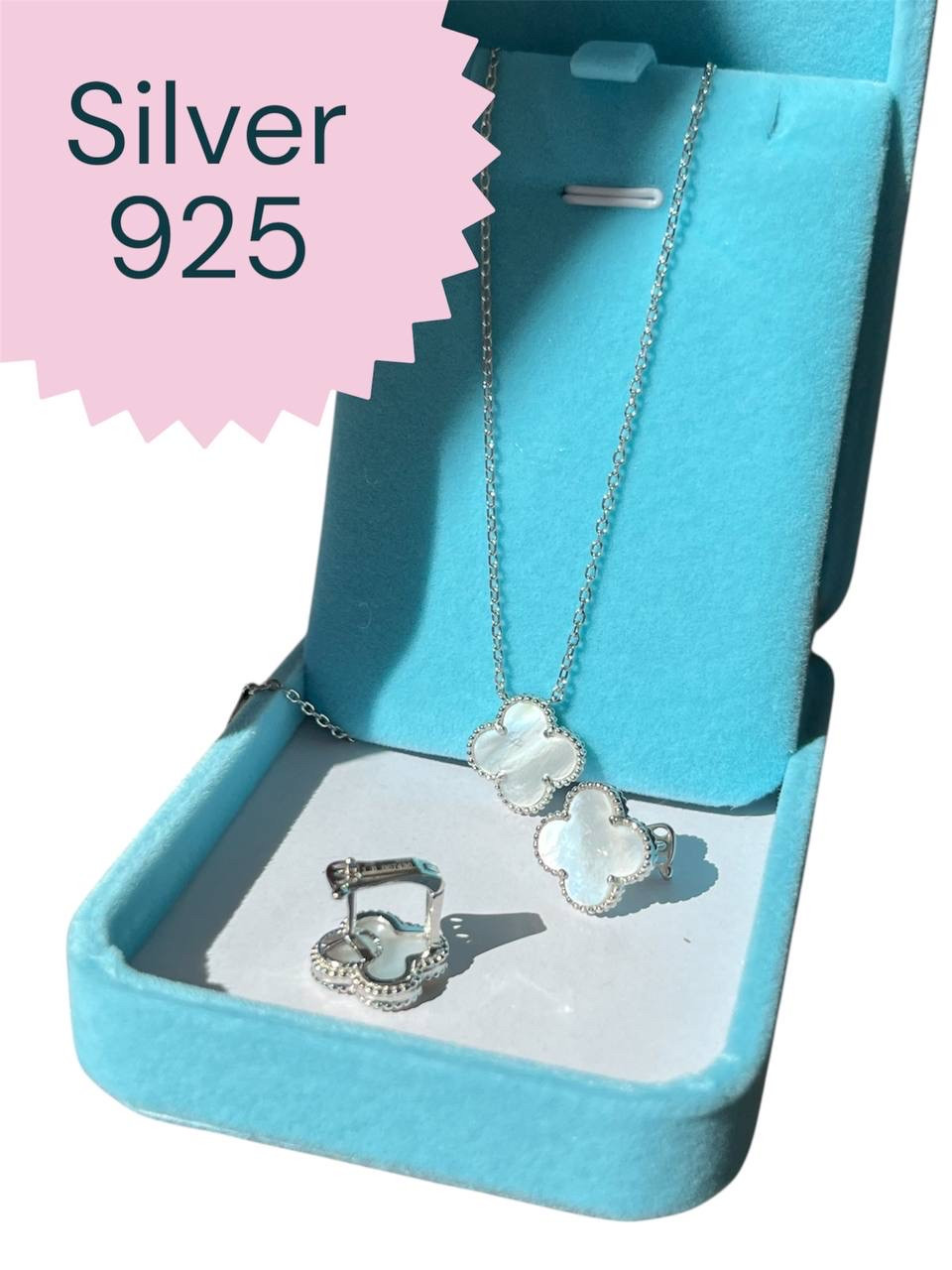 Комплект Ван Кліф срібло 925 — стильний преміум набір для подарунка, фото 1