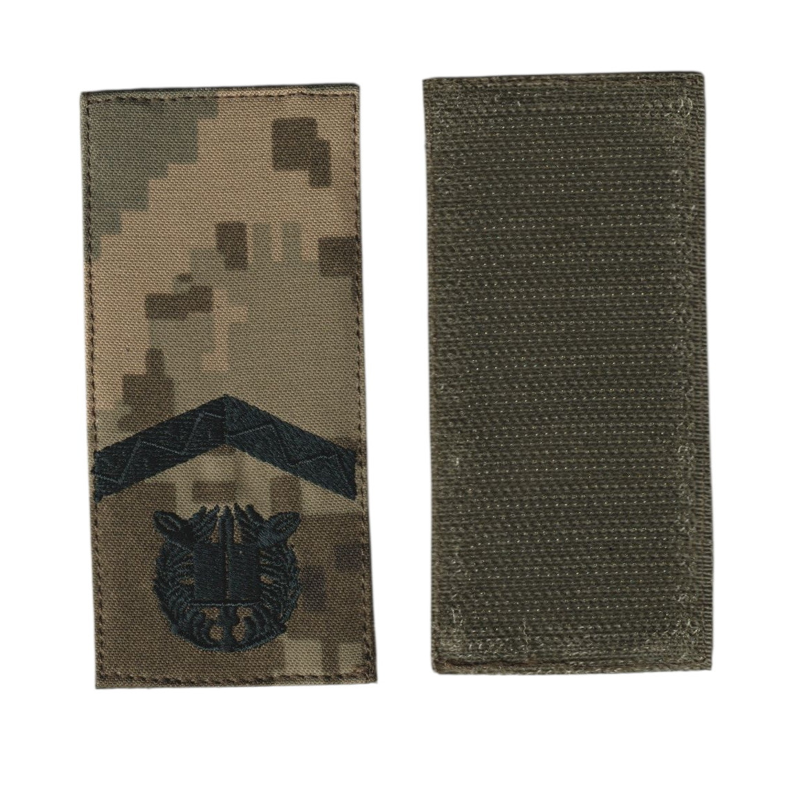 Погон курсант старший солдат військовий / армійський шеврон ЗСУ, чорний колір на пікселі. 10 см * 5 см, фото 1