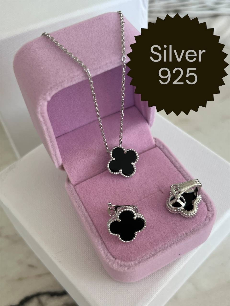 Набір Ван Кліф чорного кольору в серебрі 925, фото 1