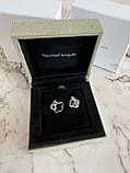 Сережки Ван Кліф чорного кольору в серебрі 925, фото 7