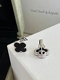 Сережки Ван Кліф чорного кольору в серебрі 925, фото 5