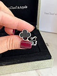 Сережки Ван Кліф чорного кольору в серебрі 925, фото 2