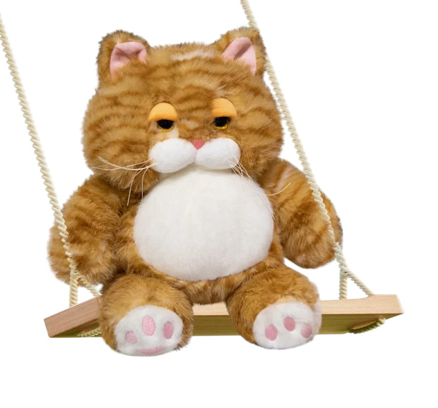 Кіт Гарфілд 40 см м'яка іграшка рудого кольору, смугастий кіт іграшка на подарунок, фото 1