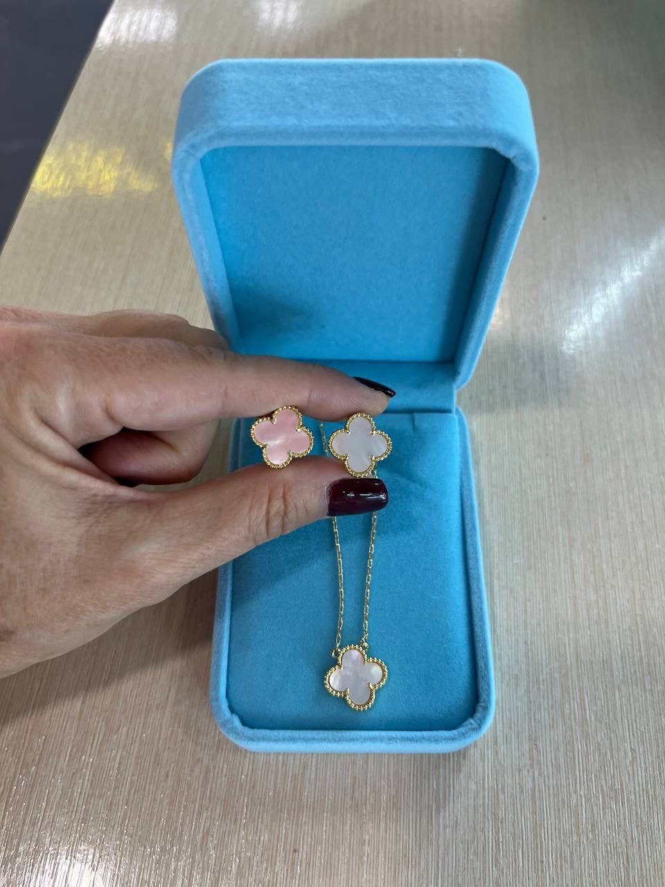 Набір Ван Кліф покриття лимонним золотом красиве пакування для подарунка, фото 1