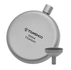 Фляга титанова для алкогольних міцних напоїв Tomshoo titanium 150 мл фляга з титану для алкоголю з лійкою