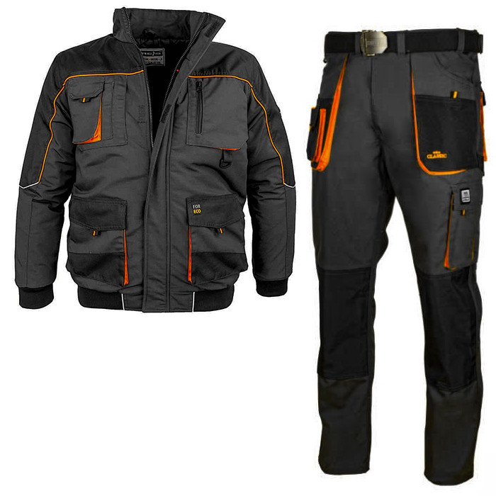 Костюм куртка зимова чоловіча та штани демісезонні, захисний комплект спецодягу повсякденний, роба польша