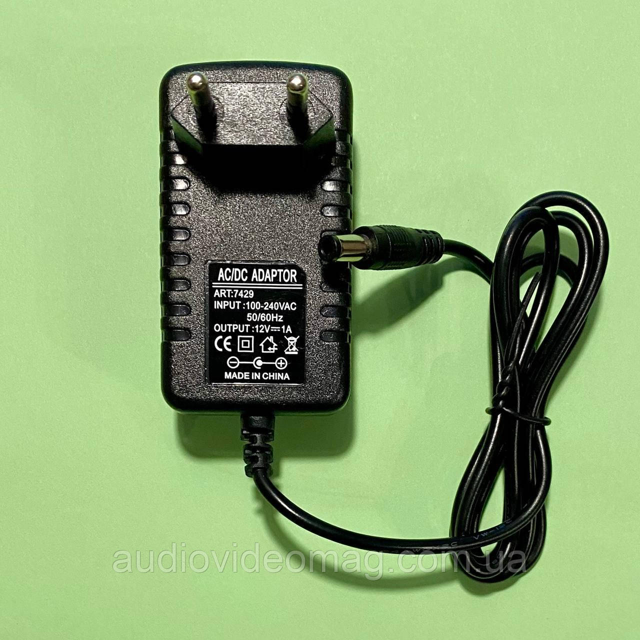 Блок живлення 12V 1A штекер 5.5-2.5, фото 1