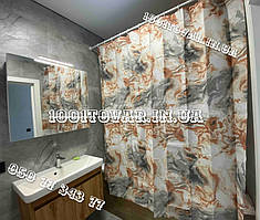 Шторка 180*200 см для ванної кімнати тканинна з декором Мармур Туреччина