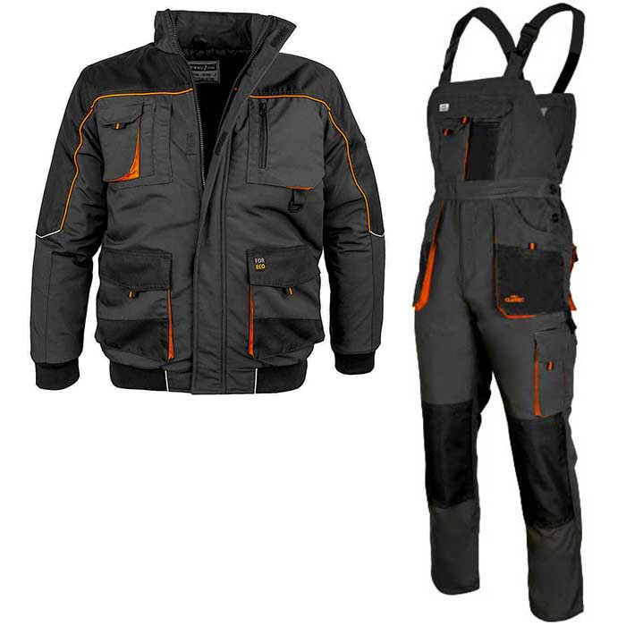 Костюм робочий чоловічий куртка зимова та напівкомбінезон демісезонний, спецодяг захисний повсякденний, роба польша