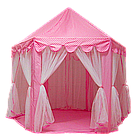 Дитячий намет для дівчинки рожевий 135×135×140 см ігровий, Будиночок принцеси з фіранками, фото 9