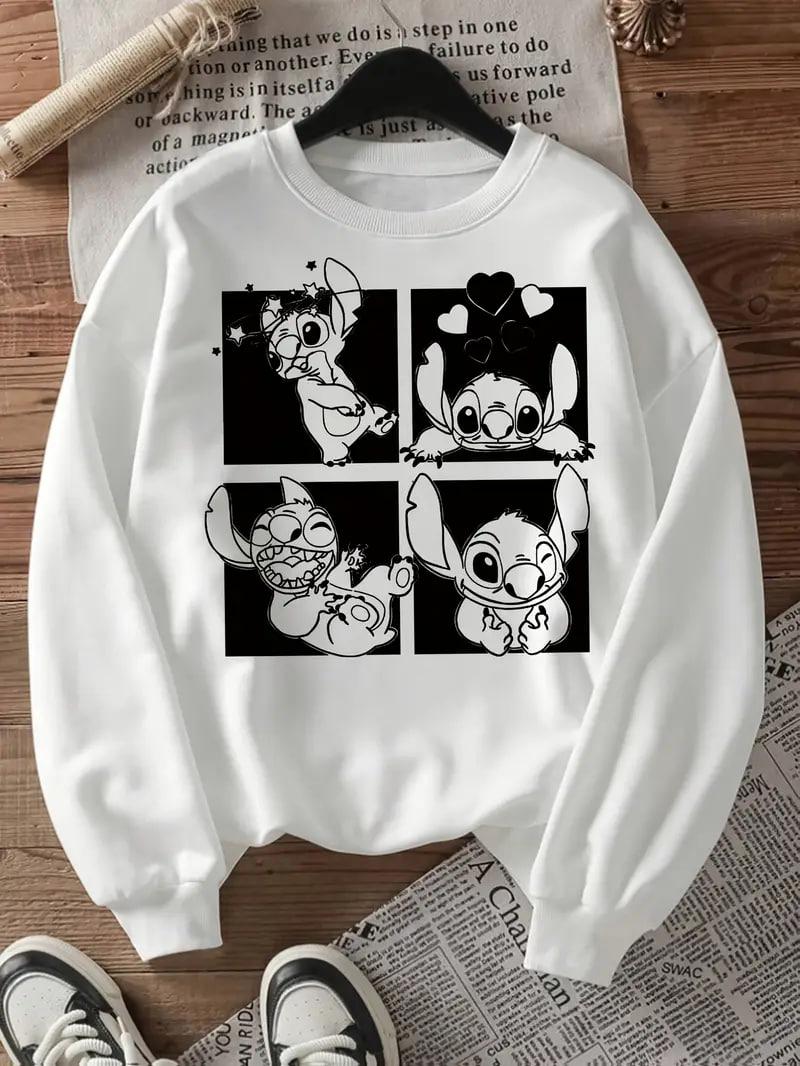 Теплий жіночий світшот з принтом Стіча, фото 1