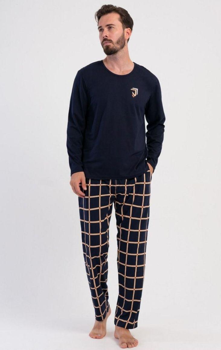 Бавовняний чоловічий комплект Vienetta Man синій, фото 1