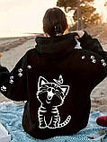 Жіноча тепла толстовка на молнії з котиком, фото 6