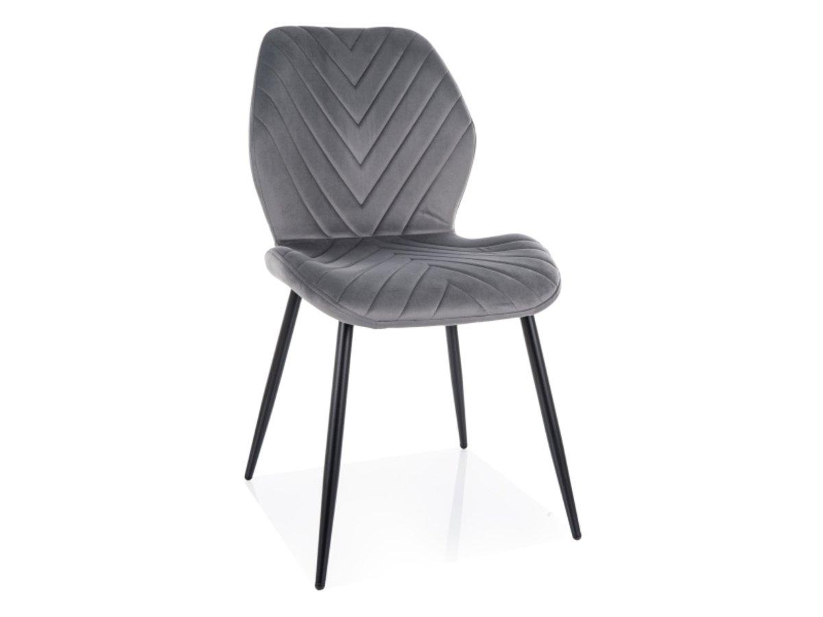 Стілець MIKE VELVET чорний каркас/сірий BL.14, фото 1