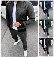 Костюм чоловічий Тканина - Замша на дайвінгу Мод.1364-1717 Кольори: чорний, темно-синій, графіт, зелений