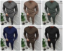 Костюм чоловічий теплий Тканина - тринитка на флісі Мод.1364-1703 Колір: чорний, темно-синій, графіт, фісташка, мокко, шоколад