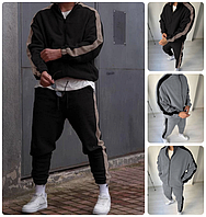 Костюм чоловічий теплий Тканина - фліс двосторонній Мод.1364-1704 Колір: чорний, графіт