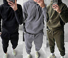 Чоловічий костюм кофта і штани Тканина: двосторонній фліс щільність 300 Мод :1364-1705 Колір: чорний, сірий, хакі