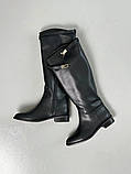 Чоботи жіночі шкіряні чорного кольору демісезонні, фото 8