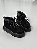 Черевики жіночі замшеві чорні демісезонні, фото 8