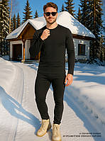 Термобілизна для чоловіків "S" OnePro EcoTherm | Зимовий чоловічий комплект термоодягу | Бавовняна спортивна термобілизна