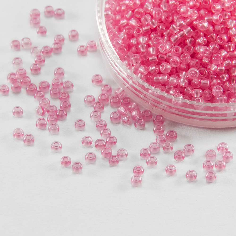 Бісер 08198 Чеський Preciosa 10/0, Солгель Пофарбований SDC, Рожевий, Круглий, 50 г, фото 1