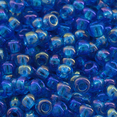 Бісер 61150 Чеський Preciosa 10/0, Прозорий райдужний TR, Синій, Круглий, 50 г, фото 1