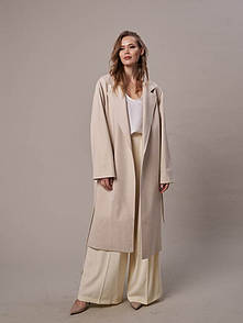 Жіноче пальто прямого крою з поясом TRG MKTRG0560-1