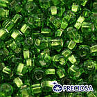 Бісер 57100 Чеський Preciosa 10/0, Зелений Прозорий зі срібною смугою, Круглий, 50 г, фото 2