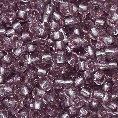 Бісер 78195 Чеський Preciosa 10/0, Прозорий зі срібною смугою TSL, Бузковий, Круглий, 50 г, фото 1