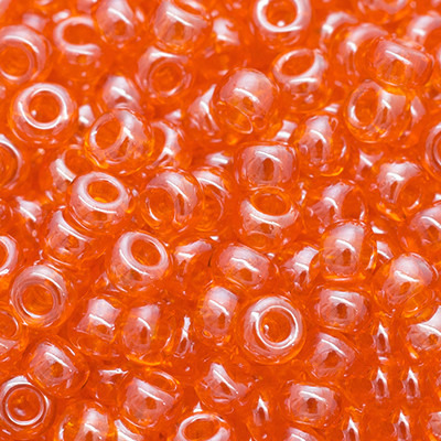 Бісер 96000 Чеський Preciosa 10/0, Прозорий блискучий TS, Помаранчевий, Круглий, 50 г, фото 1