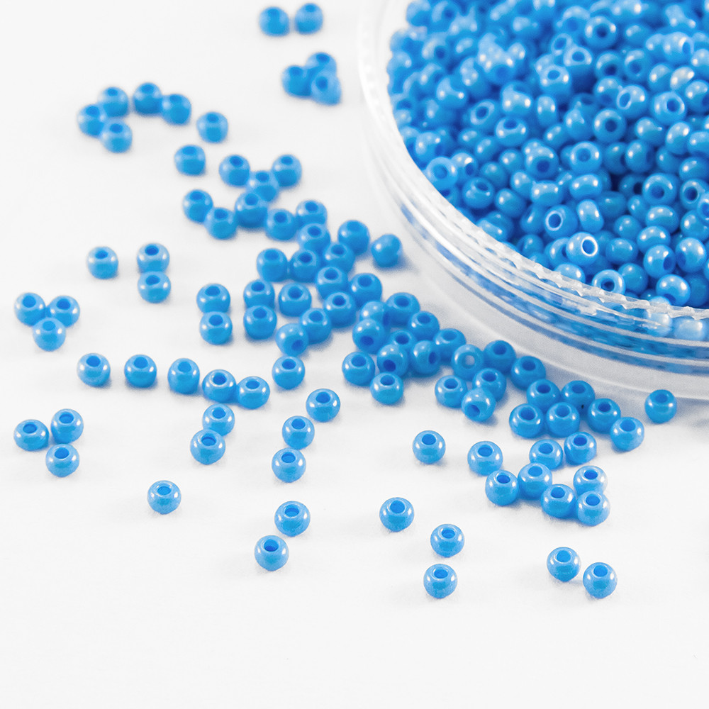Бісер 16365 Чеський Preciosa 10/0, Солгель Пофарбований SDC, Синій, Круглий, 50 г, фото 1
