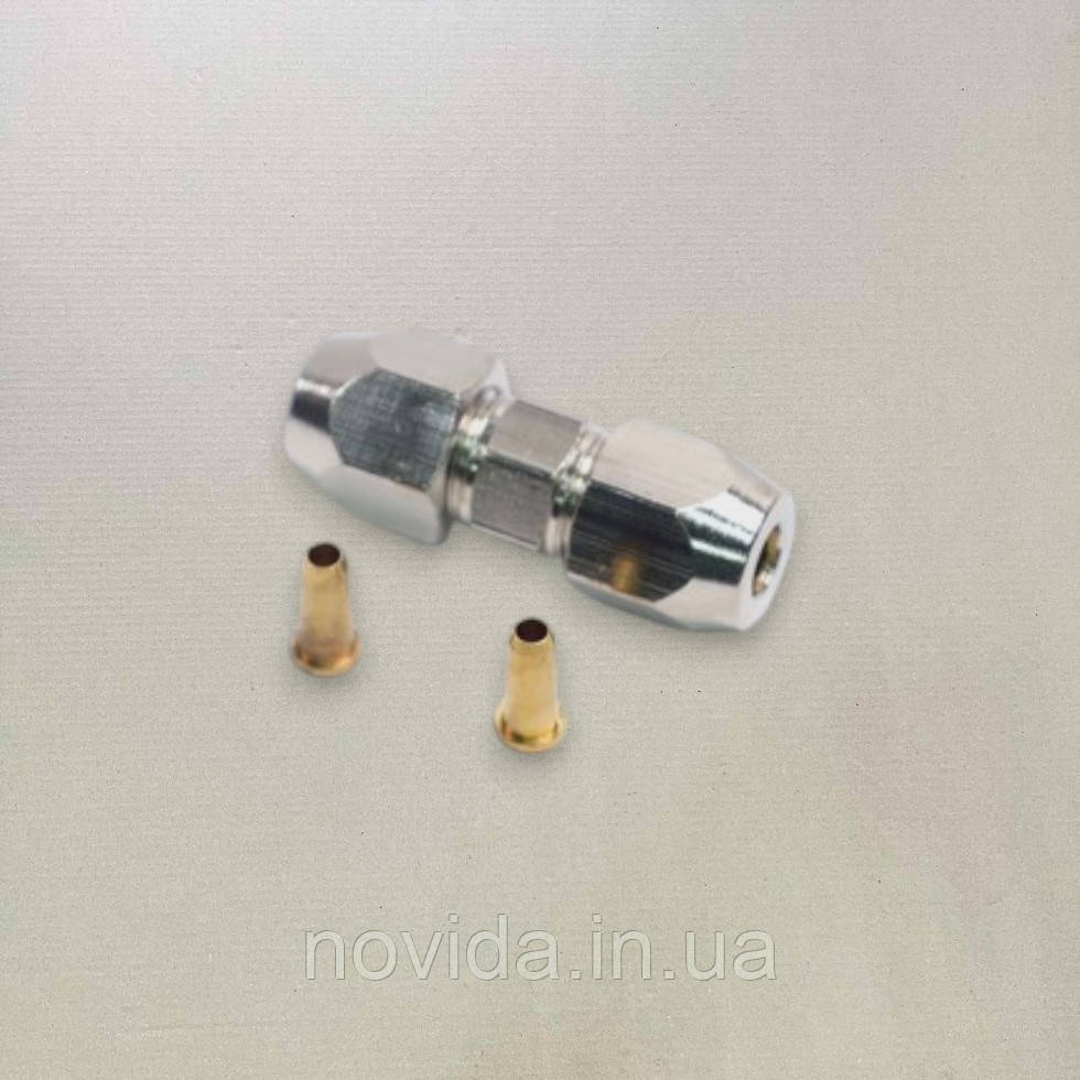 З'єднувач трубки ПВХ прямої різьбової (Dвнут.=4мм, М8х1,5) RD 01.02.148