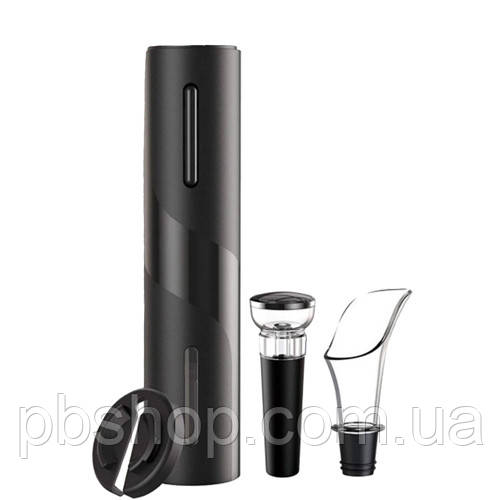 Штопор електричний для вина 4в1, ніж для фольги, пробка, аератор, фото 1