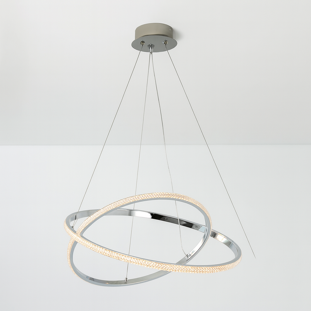 Люстра Лед підвісна кільця з пультом SVET 112W до 20 м² колір Хром SC-8832A/112W CR, фото 1