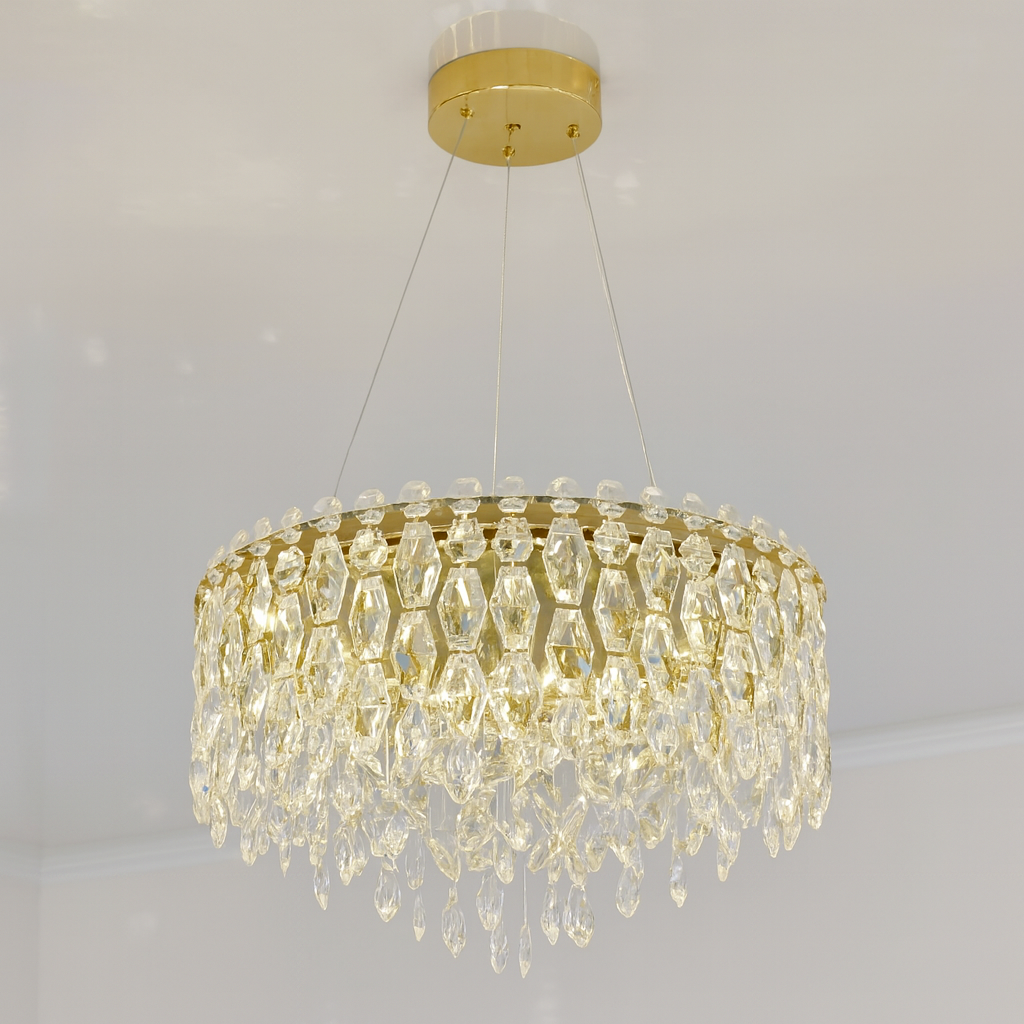 Підвісна люстра Лед у вітальню Artlight 93W до 20 м² колір Золотистий 012/500BGD, фото 1