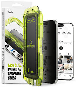 Захисне скло Ringke Easy Slide Privacy Tempered Glass 2-Pack до iPhone 17 Black (G4as1127)