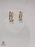 Золоті Сережки зі вставкою цирконій, фото 2