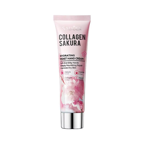 Крем для рук SADOER Collagen Sakura зволожувальний і поживний 60 г, фото 1
