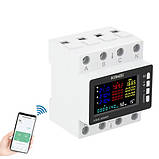 Wi-Fi лічильник електроенергії трифазний 220В 80А DIN, захист, KWS-306WF, фото 4