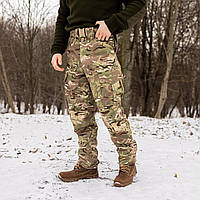 Утеплені зимові штани тактичні мультикам для військовослужбовців армійські штани військові на флісі зсу