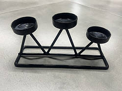 Підсвічник DR Чашка 3 на 3 свічки d4 см 20х6 см h9,5 см метал (79968)