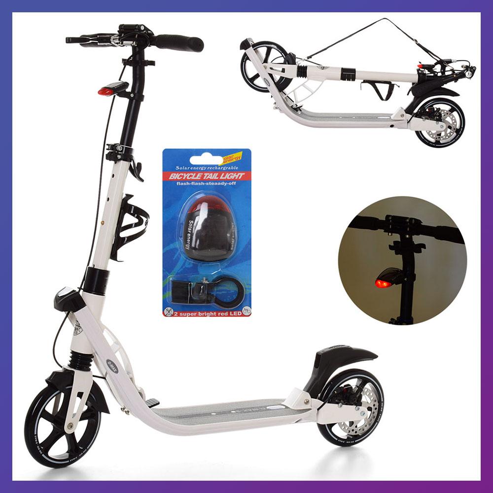 Самокат міський двоколісний для дорослих з ручним гальмом ITRIKE SR 2-015-3-W білий, фото 1