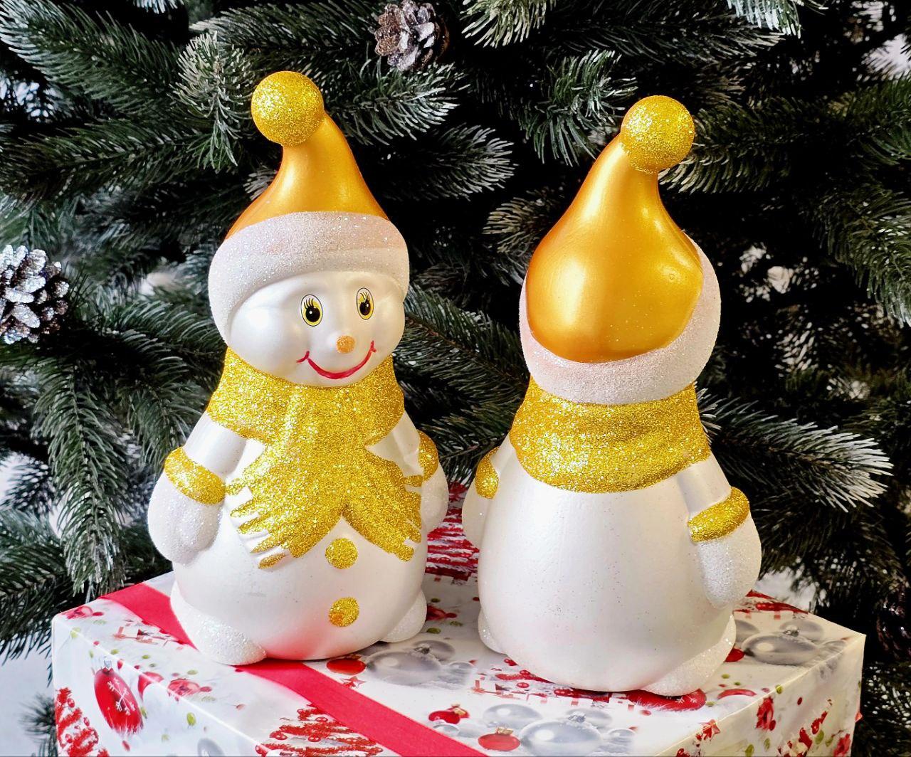 Сніговик — красива іграшка для ялинки чи святкового декору 29см