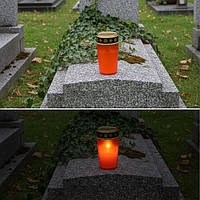 Комплект із 4 світлодіодних надгробних світильників Червоний и Золотий и Чорний