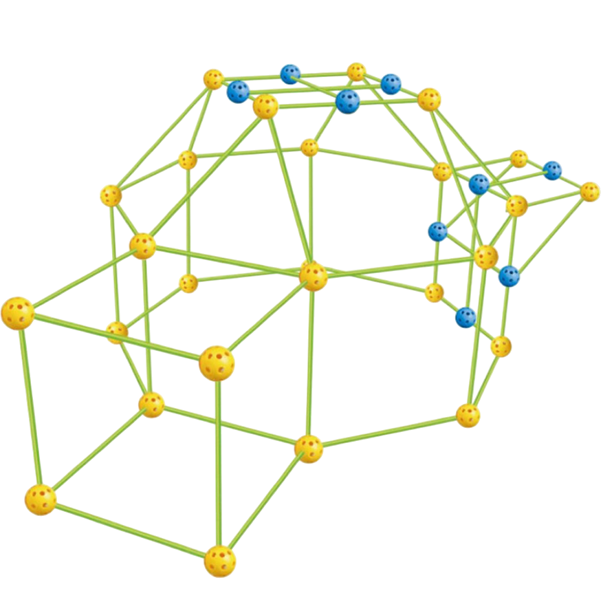 Конструктор халабуда для дітей своїми руками 51 паличка 36 кульок Ігровий намет зроби сам, фото 1