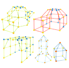 Конструктор халабуда для дітей своїми руками 51 паличка 36 кульок Ігровий намет зроби сам, фото 5