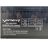 Акумулятор тяговий гелевий Viper 6FM200 200 Ah 12V, фото 2