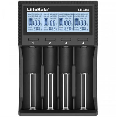 Зарядний пристрій Liitokala Lii-CH4 4 канали USB-C LCD Li-1.5/Ni-Mh/Li-ion/LiFePO4/Li-HiV