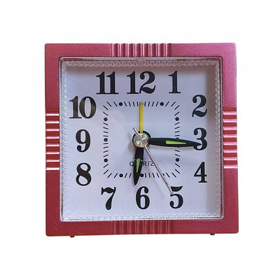 Настільний годинник-будильник з підсвіткою кварцовий XD-794 7.5×7.5 см Червоний